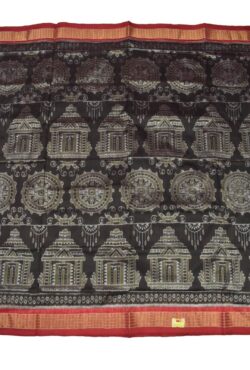 Black Colour Sambalpuri Handloom Bandha Silk Saree