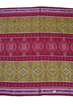 Green-Red Colour Sambalpuri Handloom Mania Bandha Cotton Saree