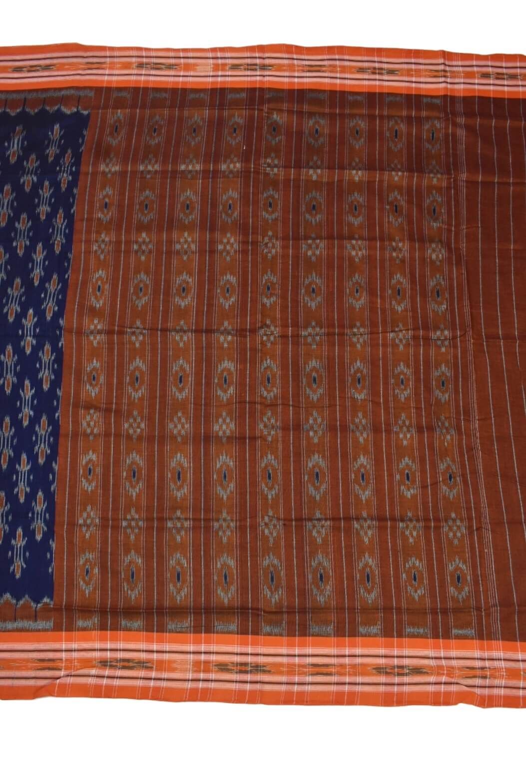 Blue Colour Sambalpuri Handloom Mania Bandha Cotton Saree - Image 2