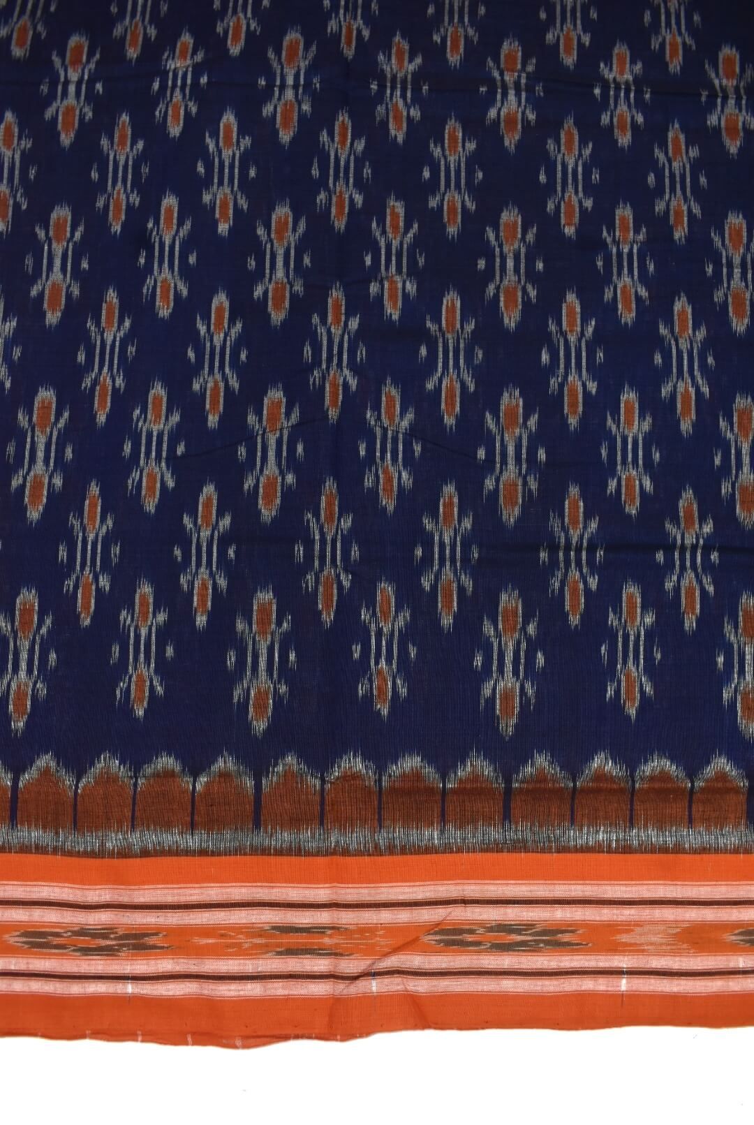 Blue Colour Sambalpuri Handloom Mania Bandha Cotton Saree - Image 4