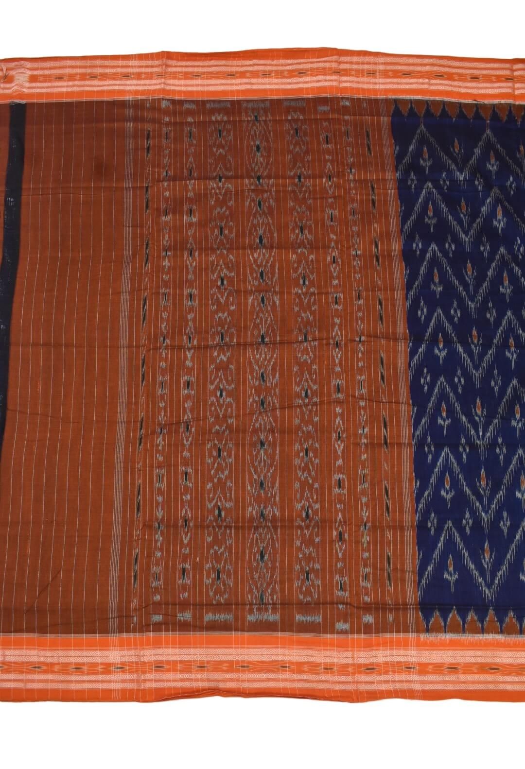 Blue Colour Sambalpuri Handloom Mania Bandha Cotton Saree - Image 2