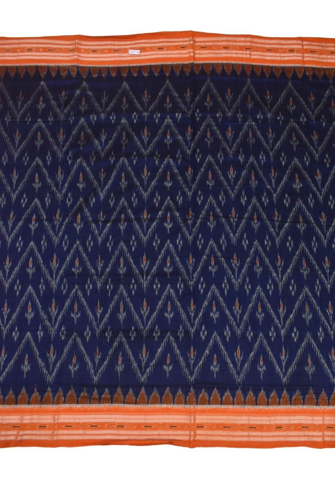 Blue Colour Sambalpuri Handloom Mania Bandha Cotton Saree