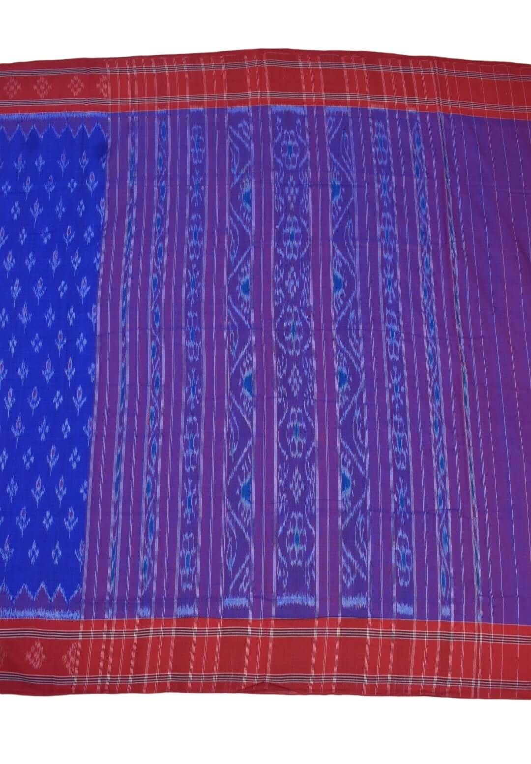 Blue Colour Sambalpuri Handloom Mania Bandha Cotton Saree - Image 2