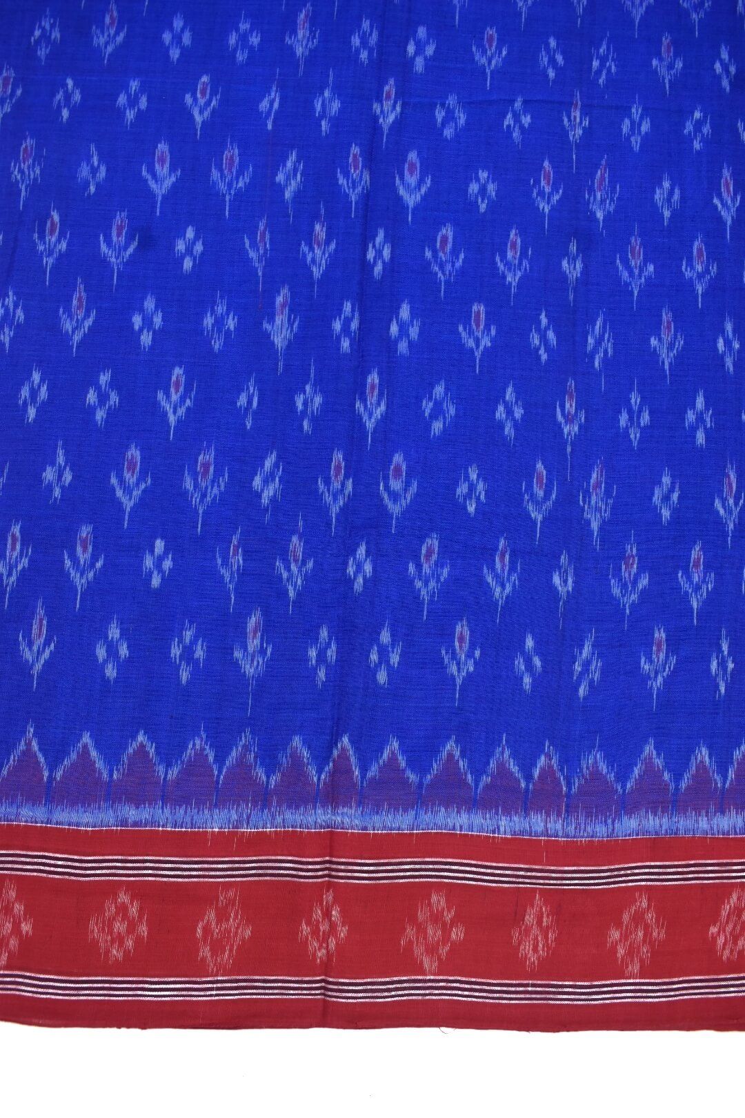 Blue Colour Sambalpuri Handloom Mania Bandha Cotton Saree - Image 4