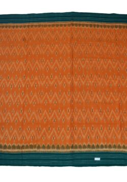 Orange Colour Sambalpuri Handloom Mania Bandha Cotton Saree