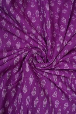 Purple Colour Ikkat Design Pochampally Handloom Cotton Fabric