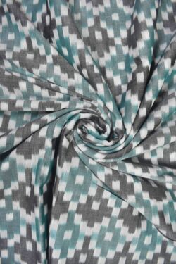 Sky Colour Ikkat Design Pochampally Handloom Cotton Fabric