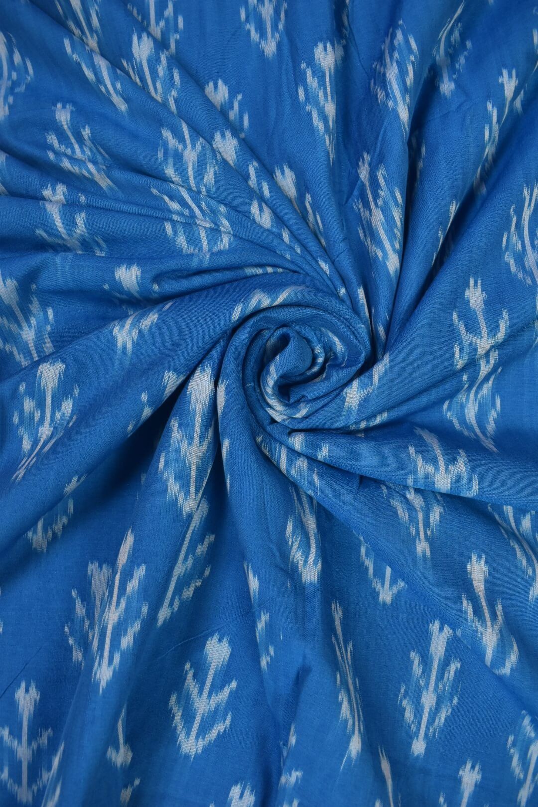 Blue Colour Ikkat Design Pochampally Handloom Cotton Fabric