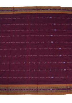 Maroon Colour Sambalpuri Handloom Cotton Saree