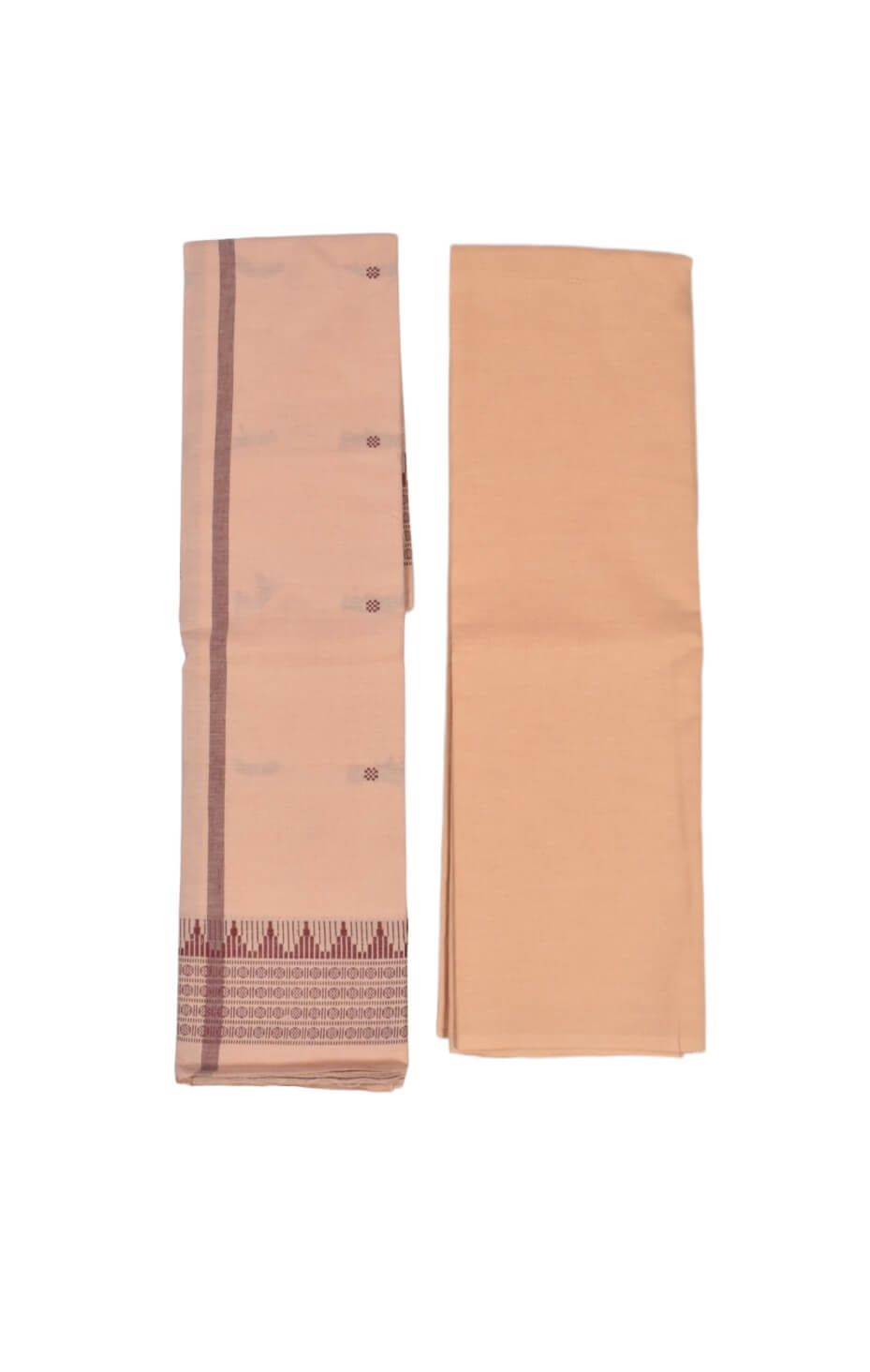 Brown Colour Sambalpuri Handloom Cotton Dress Material - Image 2