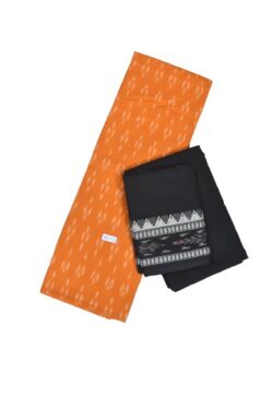 Orange Colour Sambalpuri Handloom Cotton Dress Material