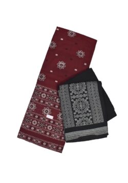 Maroon Colour Sambalpuri Handloom Cotton Dress Material