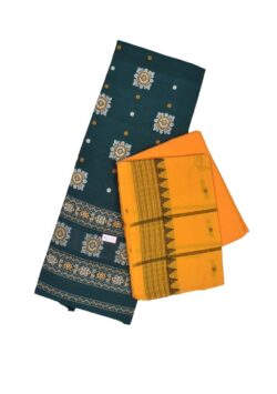 Green Colour Sambalpuri Handloom Cotton Dress Material