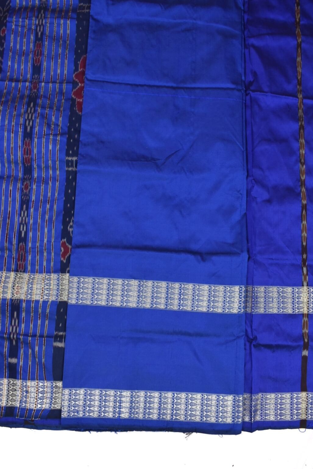 Blue Colour Sambalpuri Handloom Bandha Silk Saree - Image 5