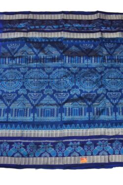 Blue Colour Sambalpuri Handloom Bandha Silk Saree