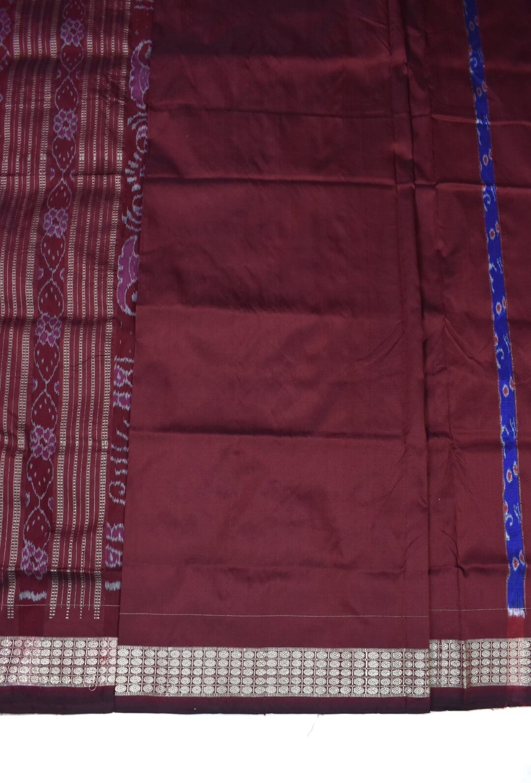 Blue Colour Sambalpuri Handloom Bandha Silk Saree - Image 6