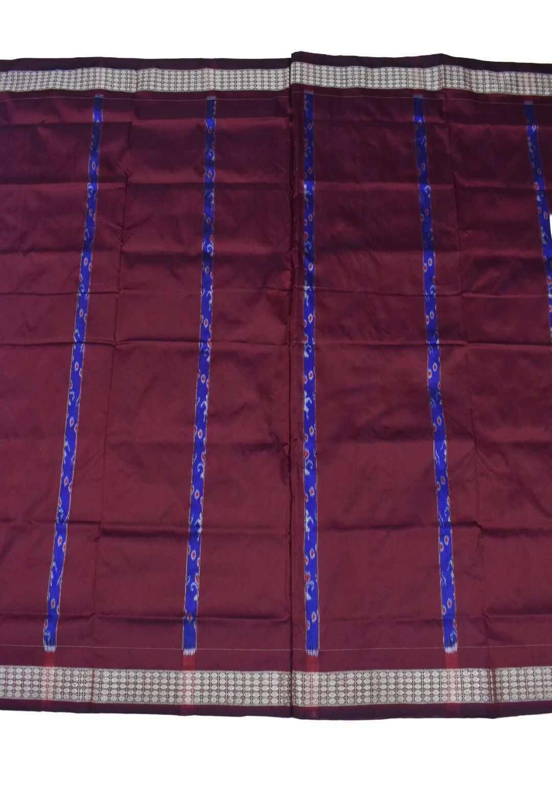 Blue Colour Sambalpuri Handloom Bandha Silk Saree - Image 2