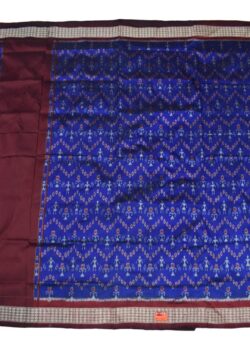 Blue Colour Sambalpuri Handloom Bandha Silk Saree