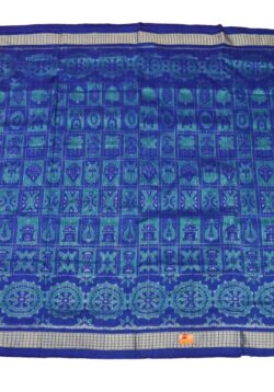 Blue Colour Sambalpuri Handloom Bandha Silk Saree
