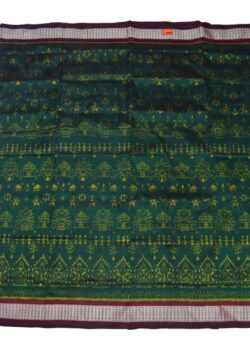 Green Colour Sambalpuri Handloom Bandha Silk Saree