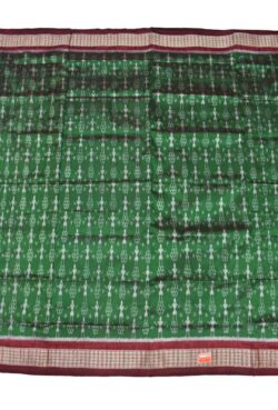Green Colour Sambalpuri Handloom Bandha Silk Saree