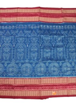 Blue Colour Sambalpuri Handloom Bandha Silk Saree