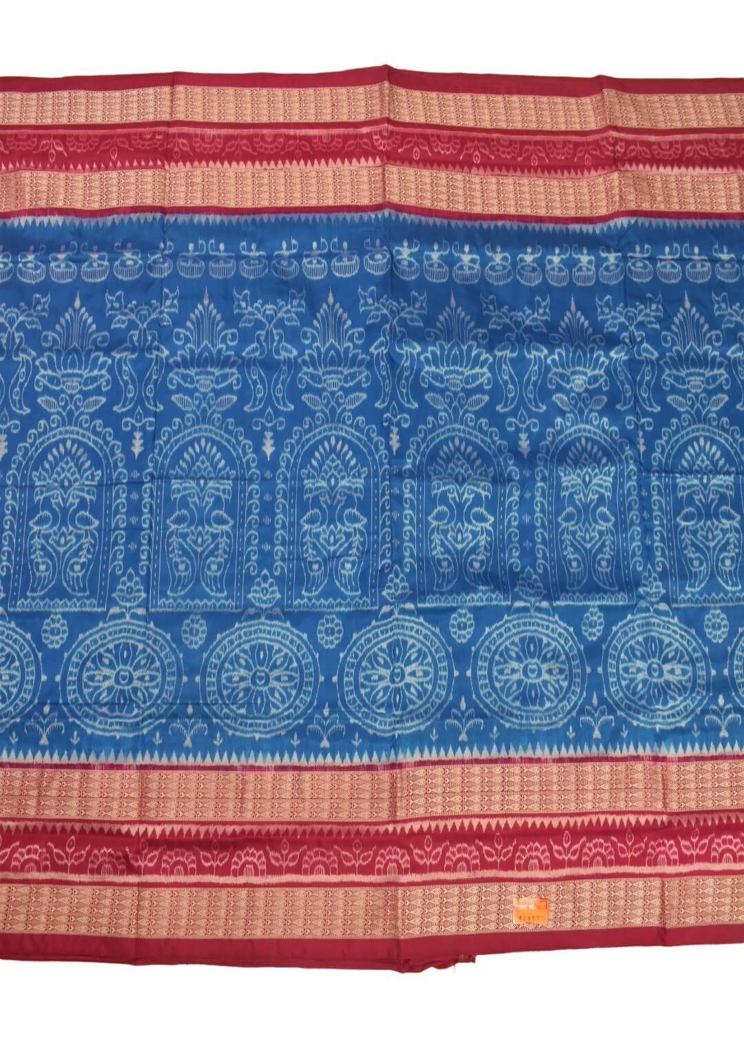 Blue Colour Sambalpuri Handloom Bandha Silk Saree