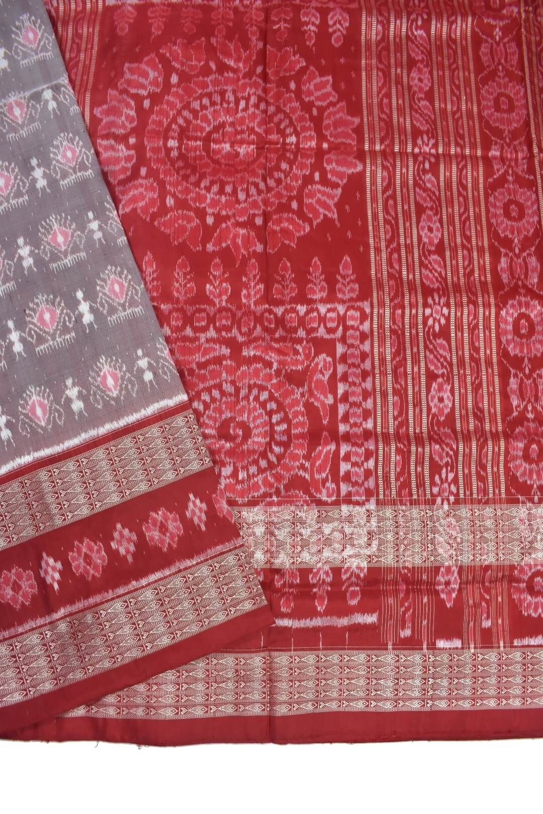 Pitch Colour Sambalpuri Handloom Bandha Silk Saree - Image 3
