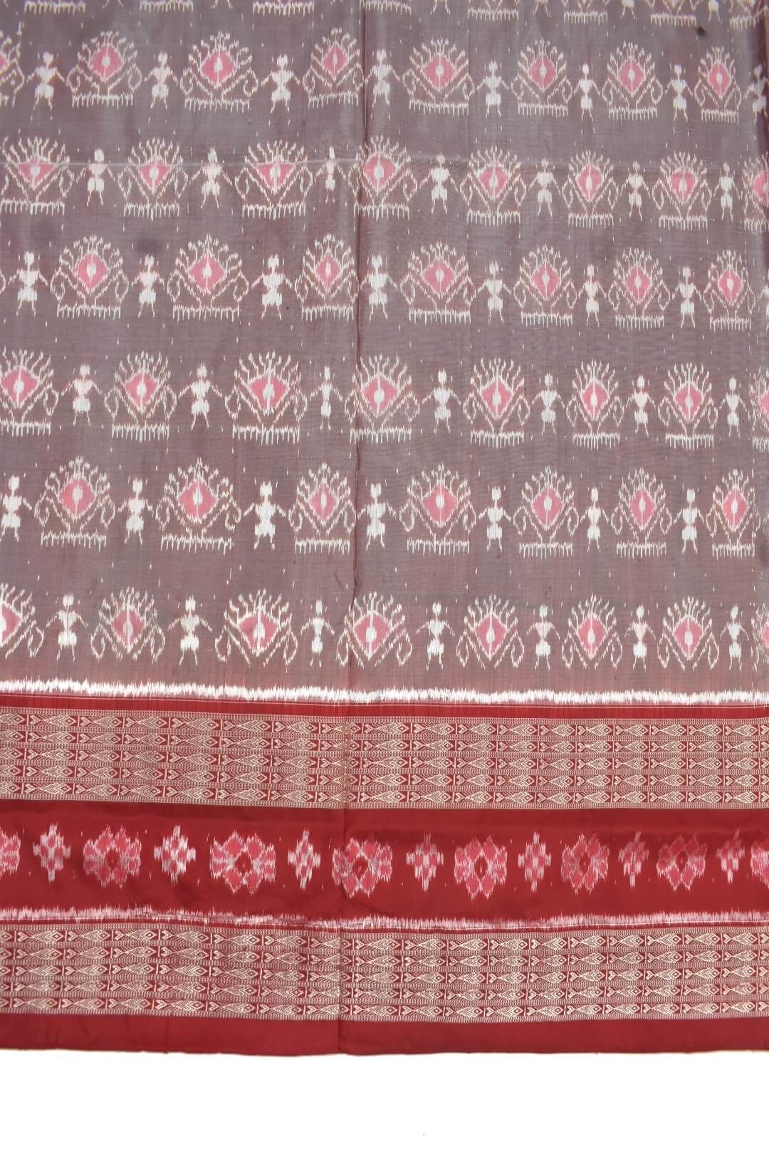 Pitch Colour Sambalpuri Handloom Bandha Silk Saree - Image 4