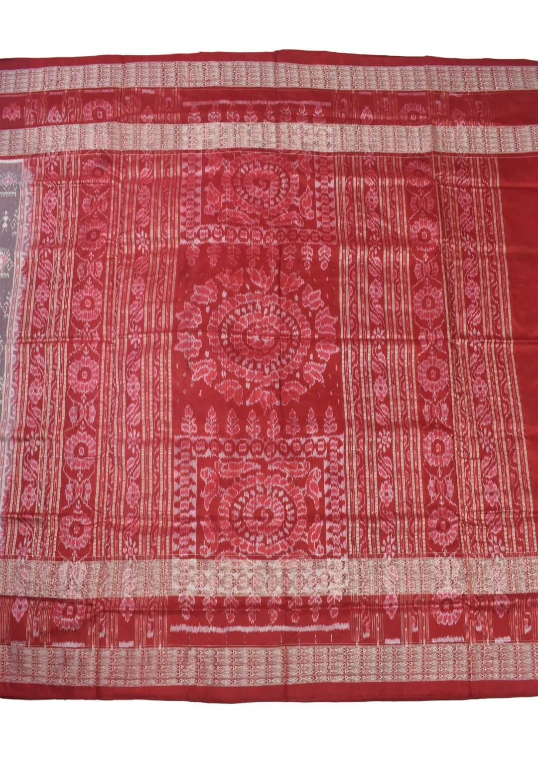 Pitch Colour Sambalpuri Handloom Bandha Silk Saree - Image 2