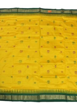 Yellow Colour Sambalpuri Handloom Bandha Silk Saree