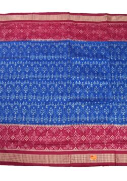 Blue-Pink Colour Sambalpuri Handloom Bandha Silk Saree