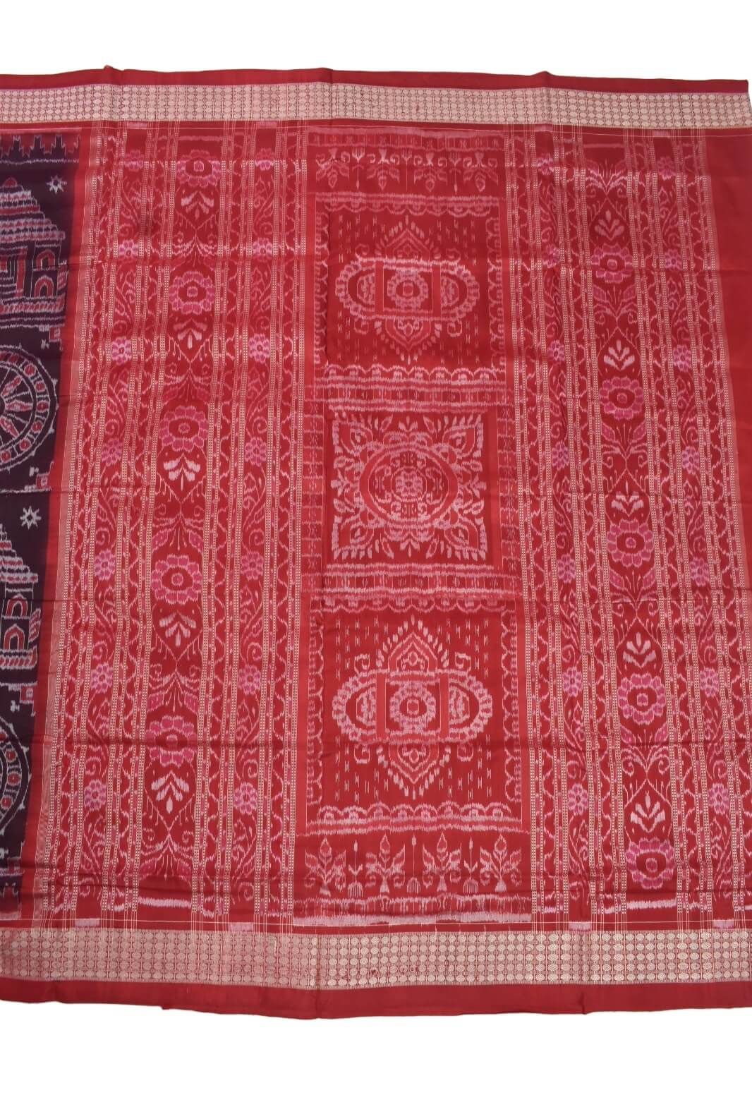 Black Colour Sambalpuri Handloom Bandha Silk Saree - Image 2