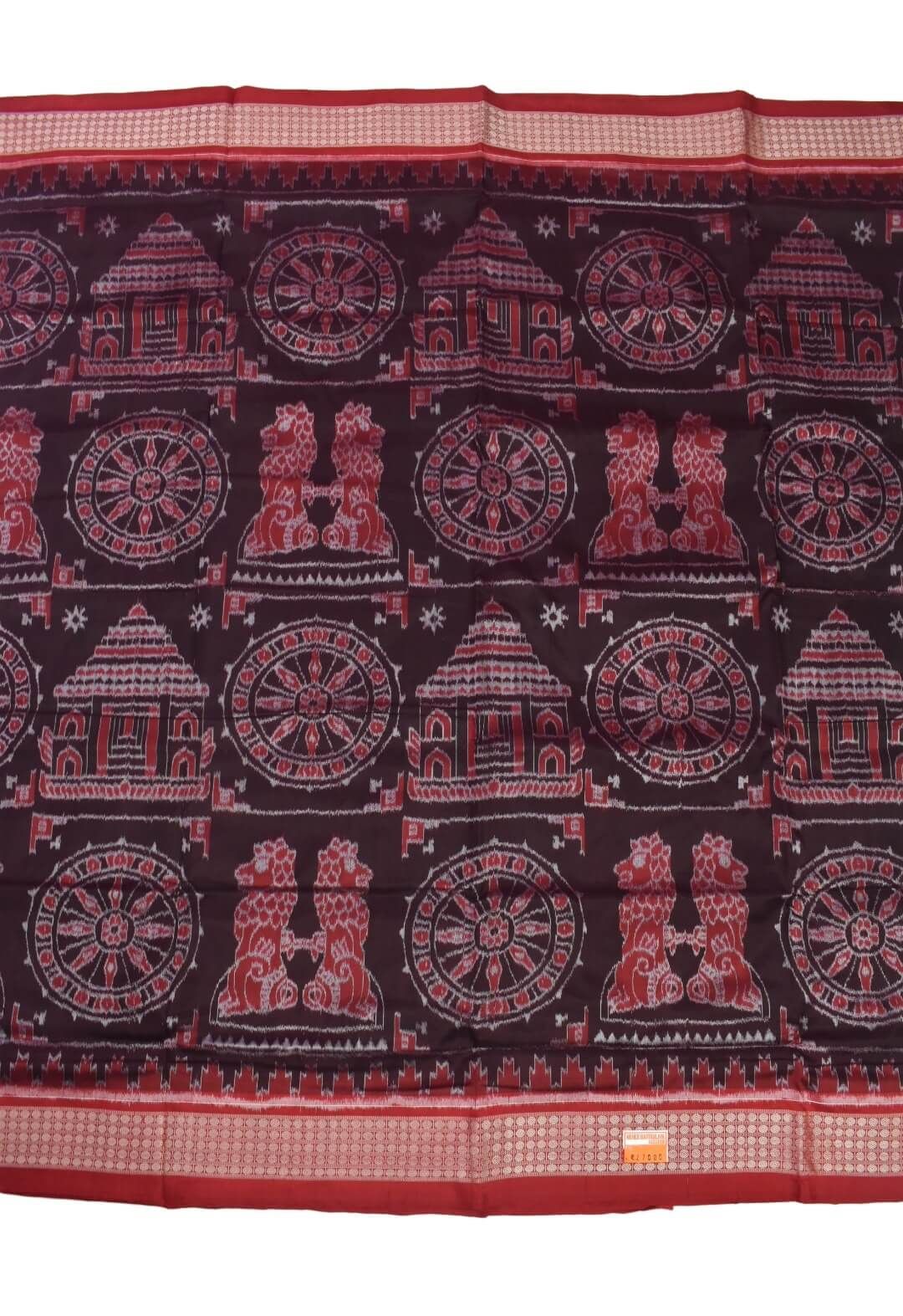 Black Colour Sambalpuri Handloom Bandha Silk Saree