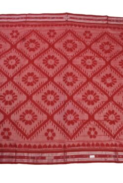 Red Colour Sambalpuri Handloom Mania Bandha Cotton Saree