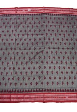 Gray Colour Sambalpuri Handloom Mania Bandha Cotton Saree