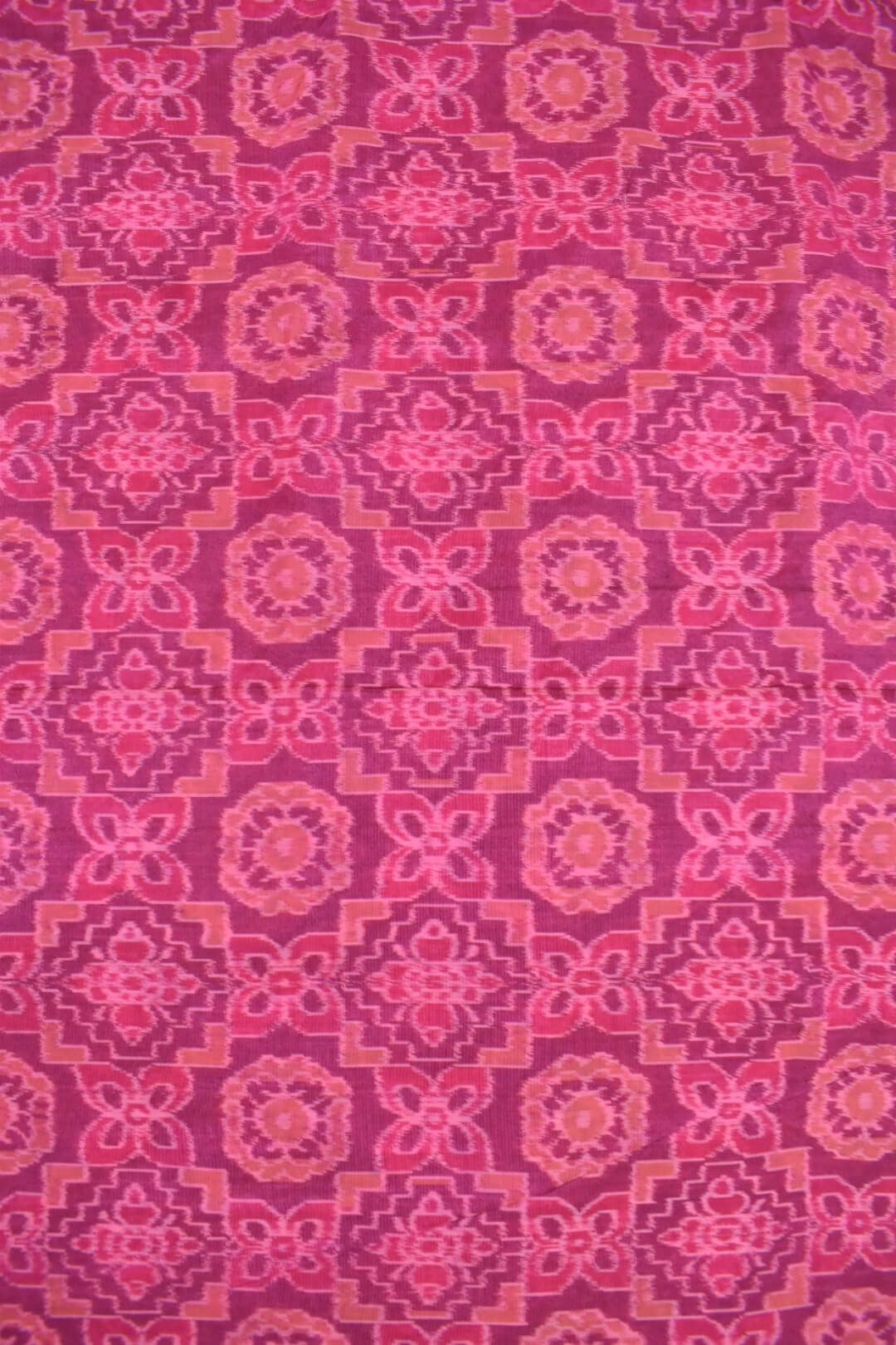 Pink Colour Sambalpuri Handloom Cotton/Pata Bapta fabric - Image 3