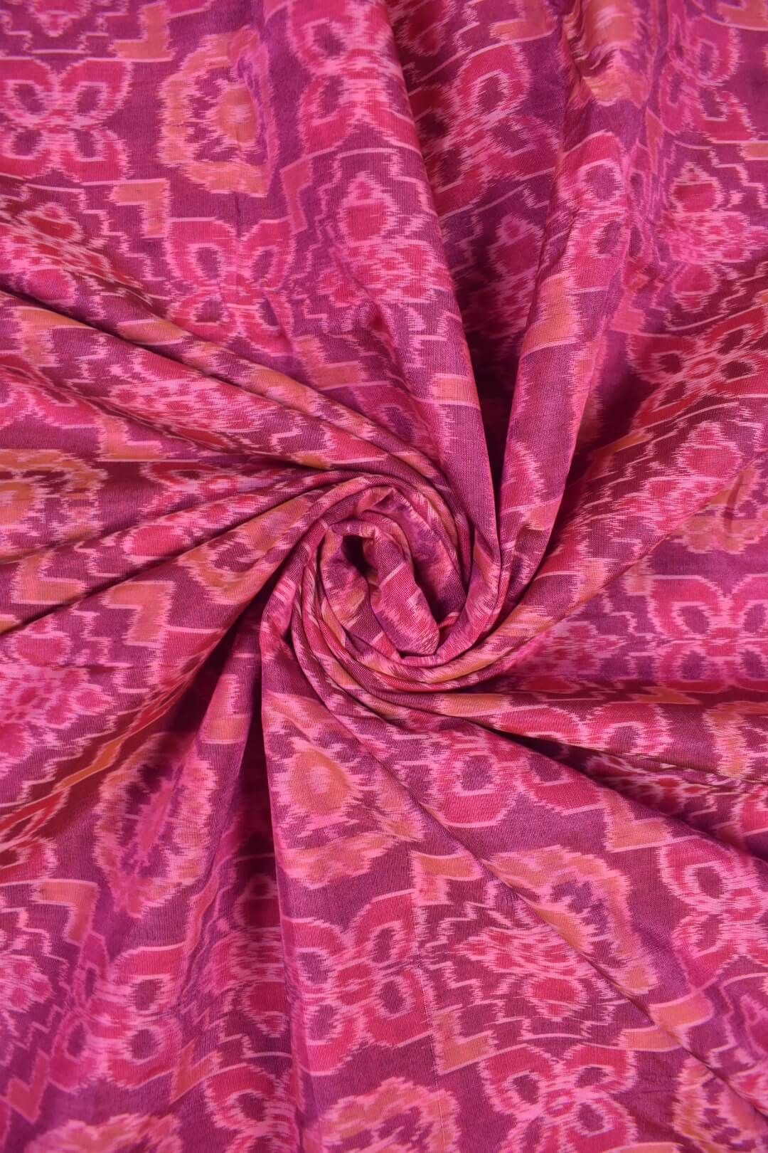 Pink Colour Sambalpuri Handloom Cotton/Pata Bapta fabric
