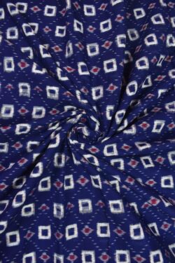Blue Colour Nabakothi Design Sambalpuri Handloom Cotton Fabrics