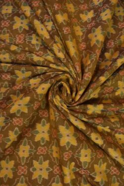 Lite Yellow Colour Nabakothi Design Sambalpuri Handloom Cotton Fabrics
