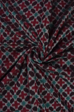 Red-Black Colour Nabakothi Design Sambalpuri Handloom Cotton Fabrics