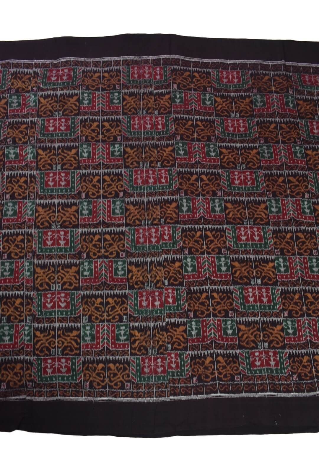Red Colour Sambalpuri Pasapali Design Handloom Cotton Fabrics - Image 2