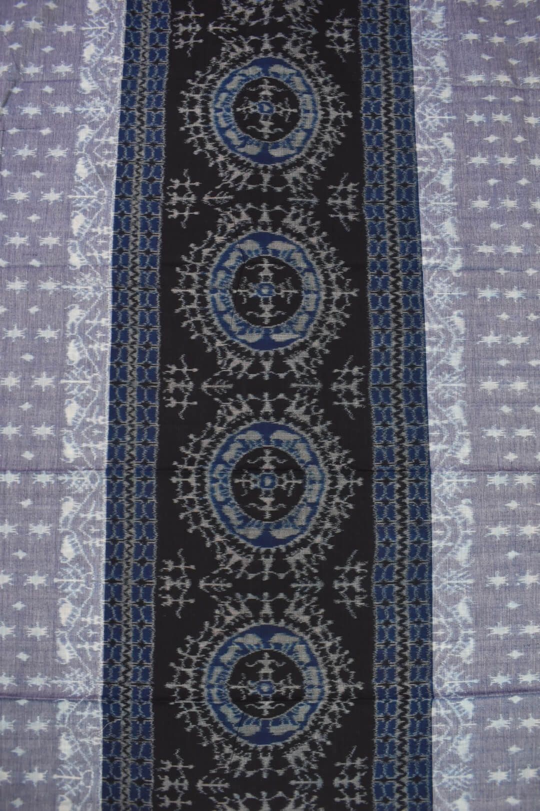 Black-Blue Colour Sambalpuri Handloom Cotton Dress Material - Image 5