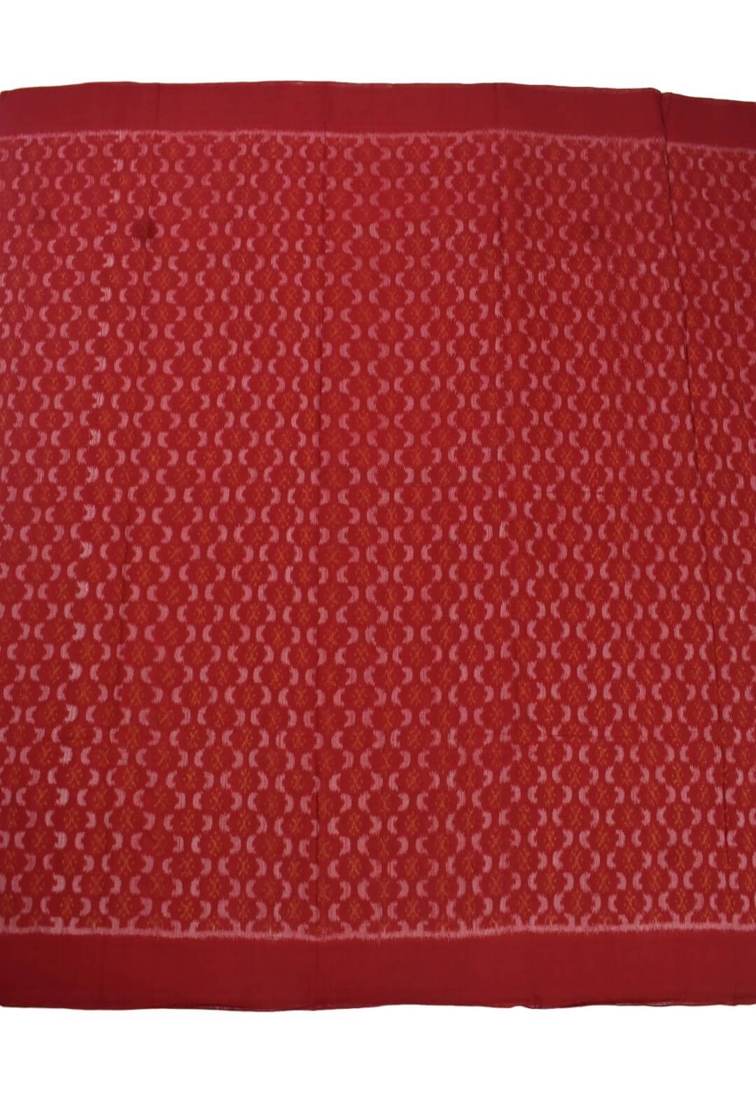 Red Colour Sambalpuri Handloom Cotton Dress Material - Image 4