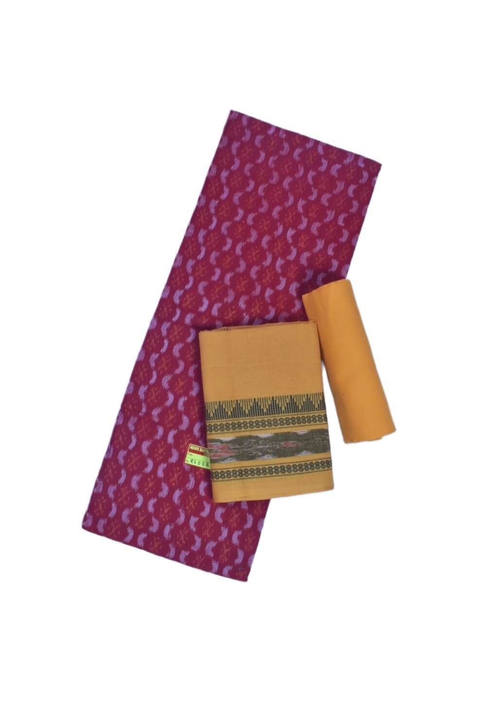 Red Colour Sambalpuri Handloom Cotton Dress Material