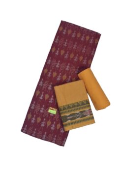 Rust Colour Sambalpuri Handloom Cotton Dress Material