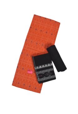 Orange Colour Sambalpuri Handloom Cotton Dress Material