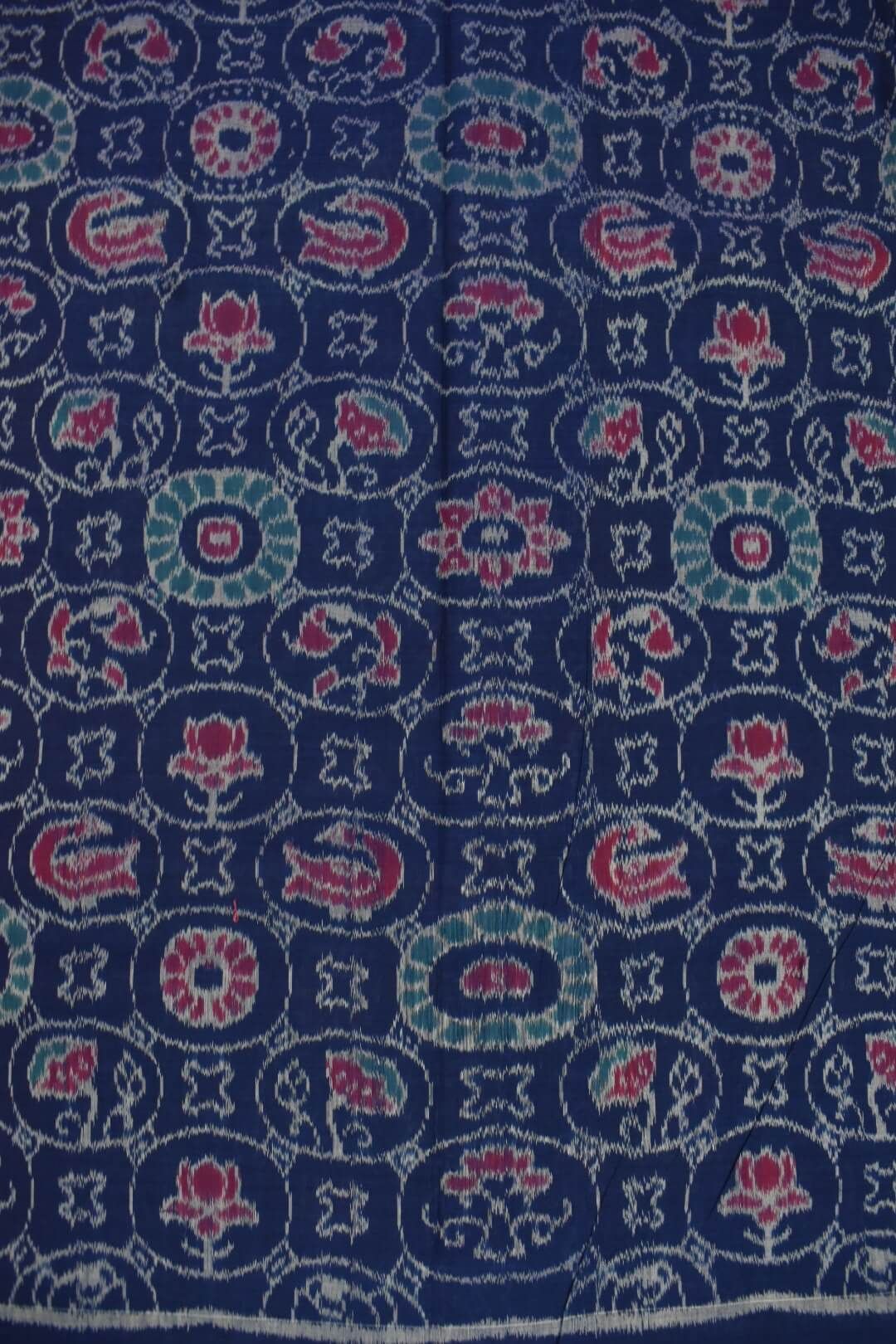 Blue Colour Sambalpuri Handloom Cotton Dress Material - Image 5