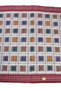White Colour Pasapali Design Sambalpuri Handloom Cotton Saree