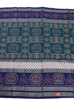 Green-Blue Colour  Sambalpuri Handloom Cotton  Bandha Saree